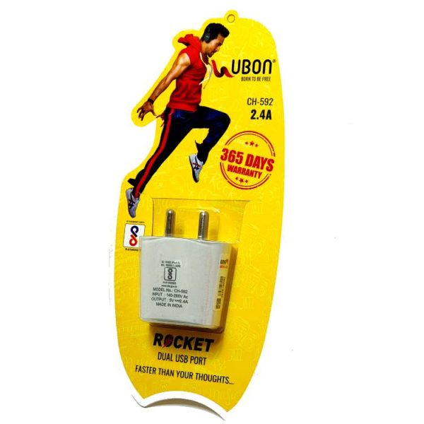 Ubon CH-592 2.4A dual USB Port Mobile Charger