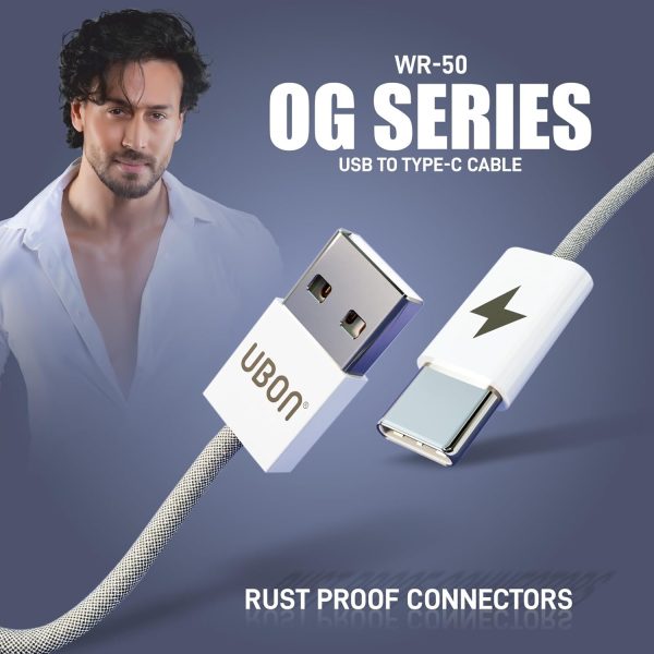 Ubon WR-50 OG Series 120W Braided Cables USB to Type-C