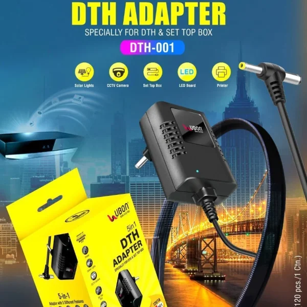 Ubon DTH-001 12V/1A Adapter for DTH, Set Top Box & CCTV Camera